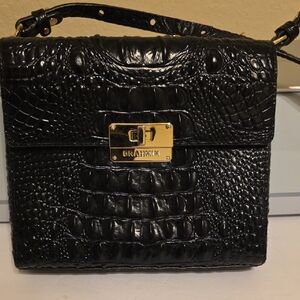 Brahmin Black Embossed Leather Bag